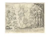 Адам и Ева, обольщенные Змеем Гравюра (XVI век), Франция артикул 5016b.