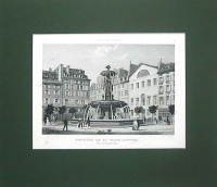 Vues de Paris Fontaine de la Place Louvois Гравюра (первая половина XIX века), Франция артикул 5037b.
