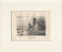 Chateau de Dunglas sur la Cyde Офорт (середина XIX века, Западная Европа) артикул 5046b.