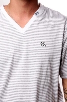Футболка LRG J101047 Striped V-Neck White артикул 5025b.